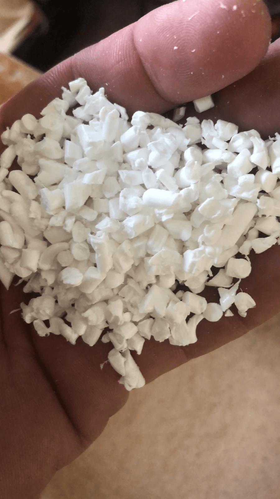 Opaque White Rigid Regrind / Shredded PVC Granules